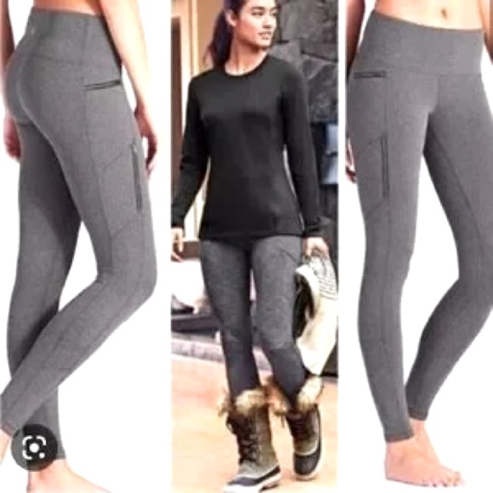 040.Athleta Herringbone Sly Drifter Leggings with zip pockets